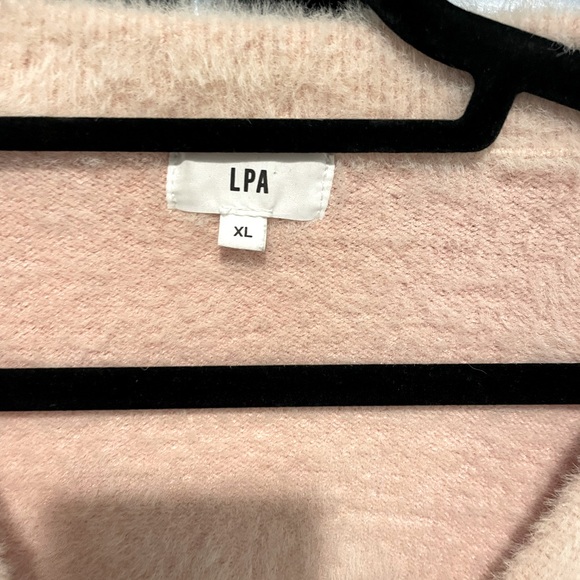 LPA Pink 'Mercy' Fuzzy Balloon Sleeve Cardigan size XL - Picture 2 of 4